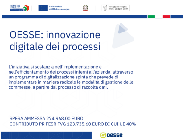 Oesse partecipa al Bando Innovazione Digitale dei Processi PR FESR A1.2.1